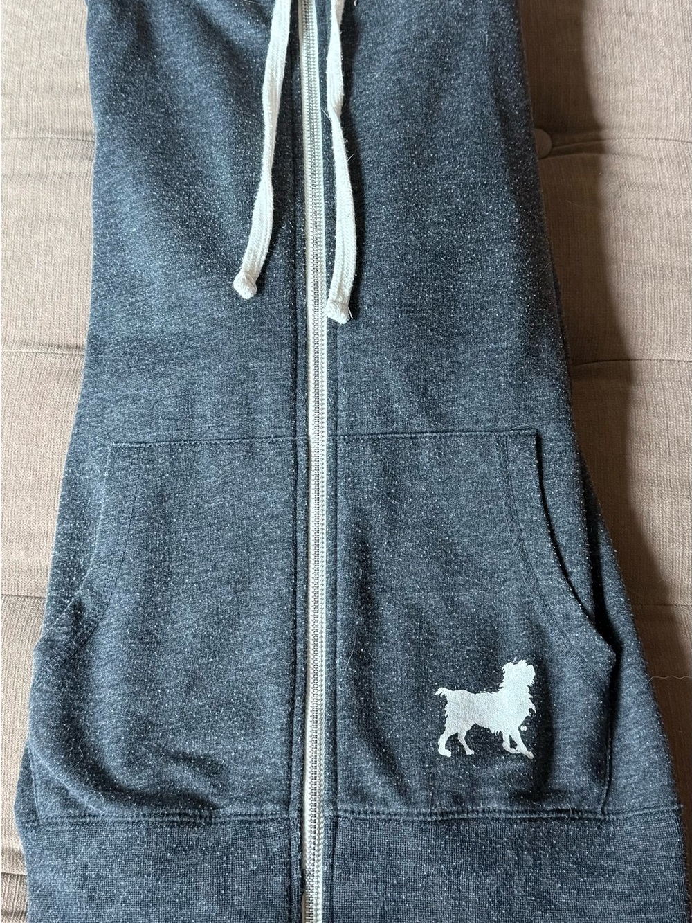 Women's Charcoal Gray Zip Jogger Pants with Dog Logo